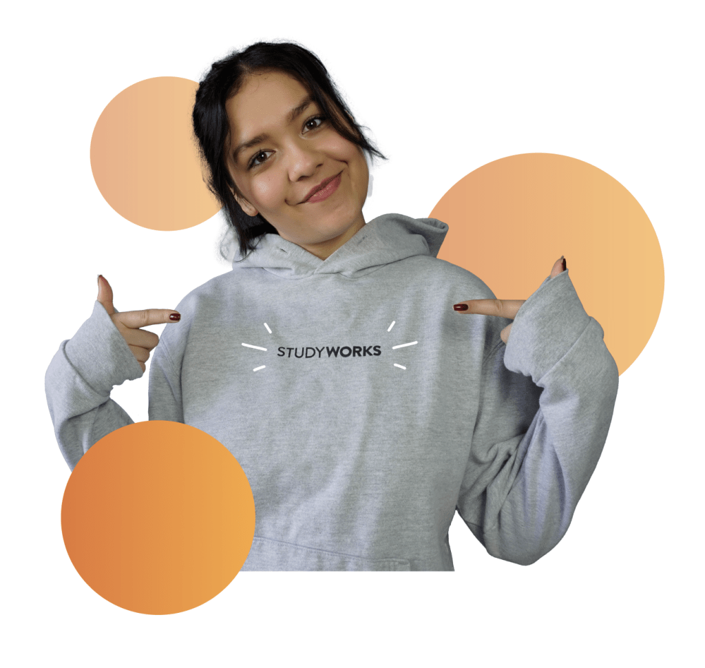 Illustratie met portret studyworker