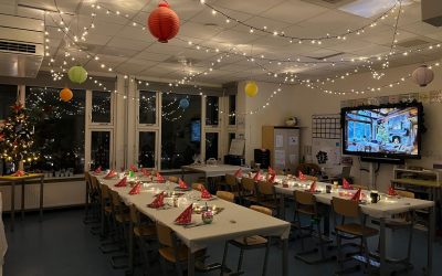 Kerstdiner op een basisschool